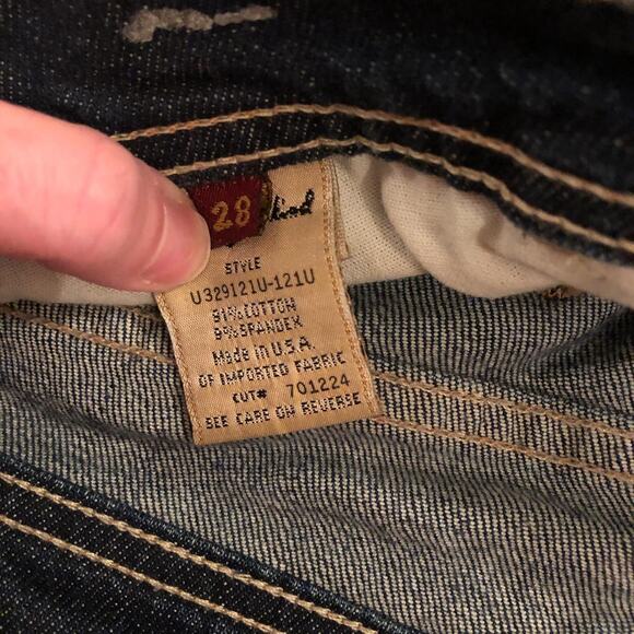 7 for all Mankind Dark Blue Denim Skirt - Size 28 - Picture 3 of 4